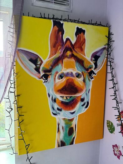 Large Canvas Giraffe No.3 " Sunflower" Alicia VanNoy Call