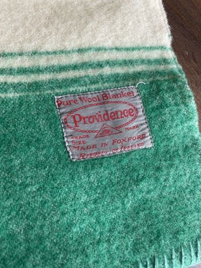 Vintage Foxford wool blanket rare green