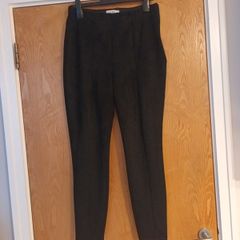 Gallery Soft Black Faux Suede Trousers.    S. 12. Nrw.