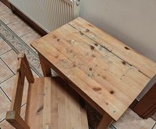 Small Wooden Table with Chair