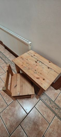 Small Wooden Table with Chair