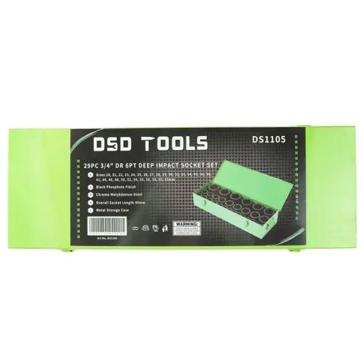 DSD Tools 29-Piece 3/4-Inch Drive Deep Impact Socket Set