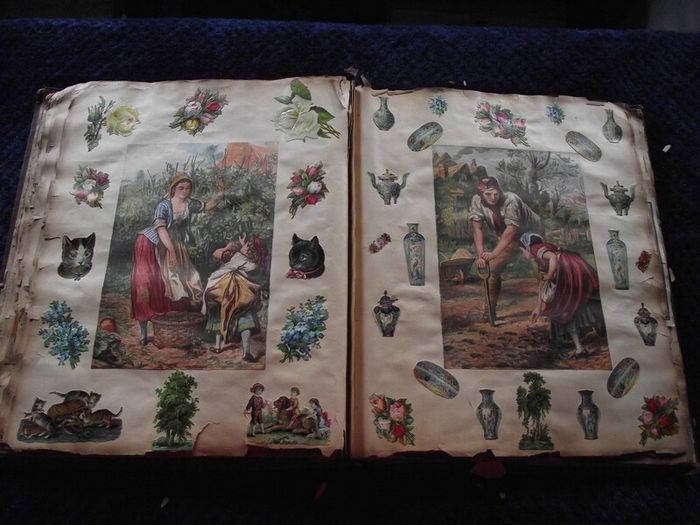 Victorian/Edwardian Album of colourful scraps - Circa 1890's/1900's