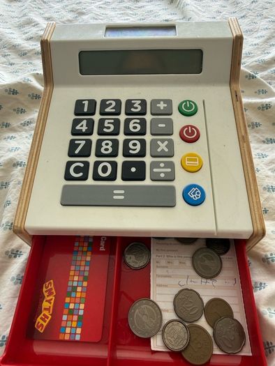 Wooden cash register