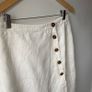 Whistles 100% Linen Button Frill Midi Skirt Cream / Ivory - Size 12 Image 4