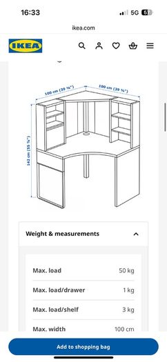 IKEA corner desk