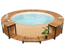 Spa Surround 273x53 cm Solid Acacia Wood