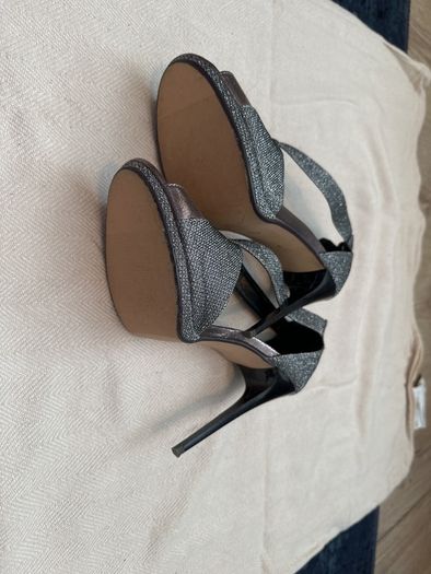 Silver /gunpowder high  heels stilettos