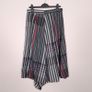 Marks & Spencer Navy Red White Asymmetric Hem Plaid Stripe Midi Skirt 14UK/42EU Image 9