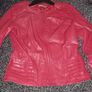 Red Leather Jacket (S) Escandelle Paris Image 3