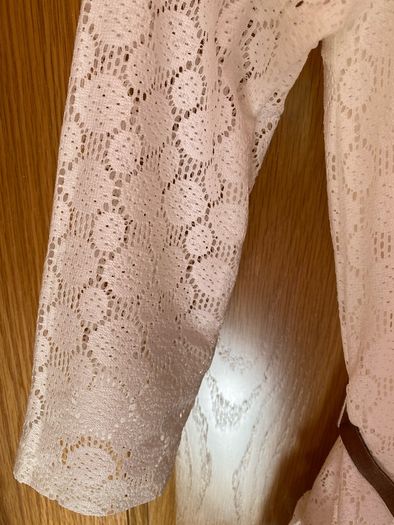 Brand new Girl's Cream Elegant Lace Dress  with Brown Belt