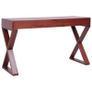 Computer Desk Brown 132x47x77 cm Solid Mahogany Wood Image 5