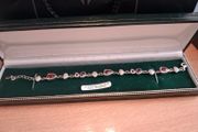 Sterling Silver and Garnet Bracelet