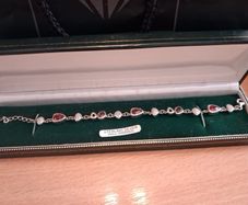 Sterling Silver and Garnet Bracelet