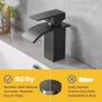 Waterfall Spout Bathroom Sink Mixer Taps,Single Handle Basin Mixer Tap, Lavatory Vessel Faucet,Stainless Steel,Matte Black Vanity Tap Image 4