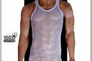 Man white mesh vest top size L Postage included