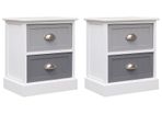 Nightstands 2 pcs Grey 38x28x45 cm Paulownia Wood