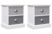 Nightstands 2 pcs Grey 38x28x45 cm Paulownia Wood