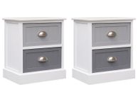 main image for ad Nightstands 2 pcs Grey 38x28x45 cm Paulownia Wood