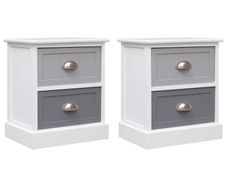 Nightstands 2 pcs Grey 38x28x45 cm Paulownia Wood