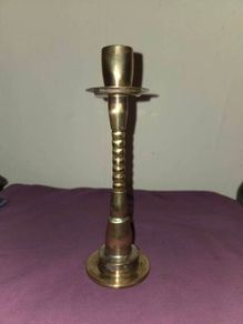 Antique solid brass candle holder
