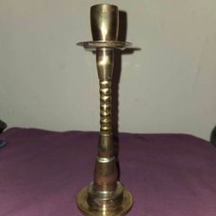 Antique solid brass candle holder