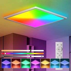 Ceiling Light with Remote, 12 Inch 24W Dimmable Led Flush Mount Ceiling Light Fixture 3000K-6500K Modern Square White Panel Lamp for Bedroom Kidroom Party Festival (FREE POSTAGE)