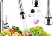 2Pcs Kitchen Tap Spray Head, 360 Swivel Aerator With 2 Modes Universal Extension for 22/24mm Faucet Extender Short &amp; Long