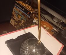 Vintage IBM desk  crystal  pen set