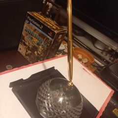 Vintage IBM desk  crystal  pen set