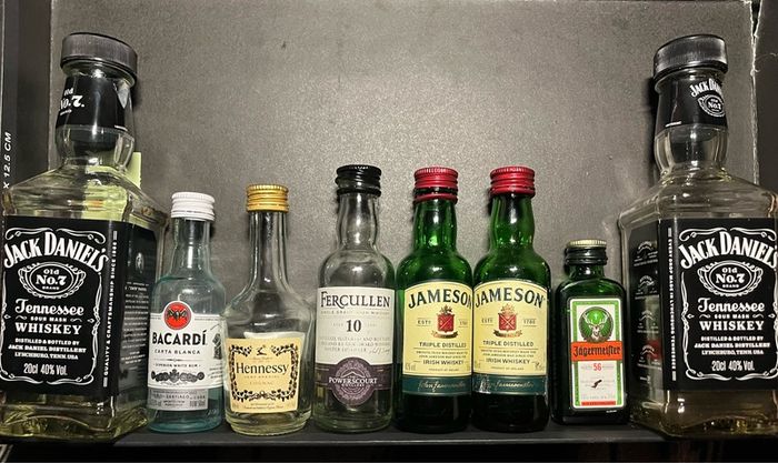 Jameson powers Whiskey gin vodka empty mini bottles