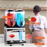 NEW  Commercial Frozen Drink Maker, 15Lx2 Double Tank Slushy Machine, 120 Cups Stainless Steel Margarita Smoothie Frozen Drink Machine, Slushie Maker for Home Party Restaurants Cafe Bars Image 5