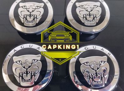 4 x Jaguar Centre Caps (Black) FREE POST