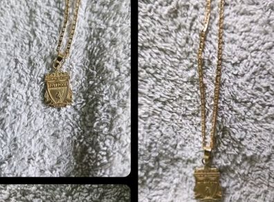 liverpool fc 9ct gold chain and pendant