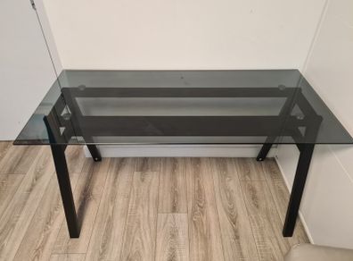 Tampered glass top table- Black