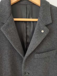 SANDRO Coat men XS grey great quality wool cashmere and condition