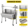 25W W Baffle 132LBS Electric Roaster Grill 2 in 1 BBQ Rotisserie Grill W/ Lockable Wheels for Roasting Sheep, Turkey, Beef, Fish Image 6