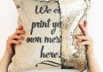 Personalised Sequin Reveal Cushion Cover Any Message