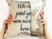 Personalised Sequin Reveal Cushion Cover Any Message