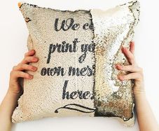 Personalised Sequin Reveal Cushion Cover Any Message