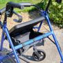 4 Wheel Rollator Walker Folding Aluminium Walking Aid with Seat Bag Brakes Image 4