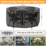 Round Garden Furniture Covers Waterproof, Large Table Cover 250x90cm, Heavy Duty 420D Outdoor Windproof, Anti-UV Circular Patio Set Black Image 2