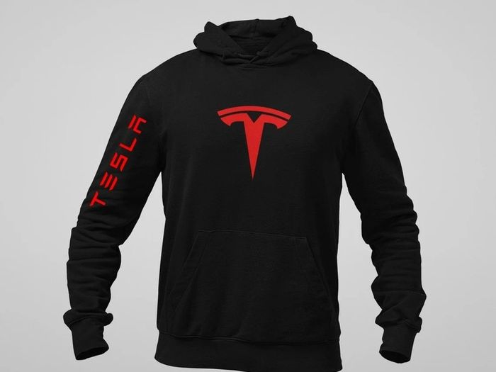 Hoodie Tesla Logo printed tesla hoodie for adults and kids great gift present idea