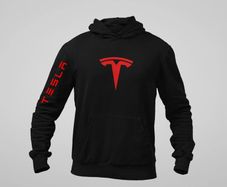 Hoodie Tesla Logo printed tesla hoodie for adults and kids great gift present idea