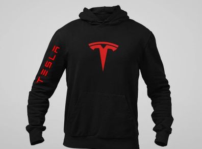 Hoodie Tesla Logo printed tesla hoodie for adults and kids great gift present idea