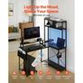L-Shaped Gaming Desk with LED Lights, 1.2m Reversible Corner Computer Desk with Monitor Stand, Power Outlets, Movable CPU Stand & Shelf Image 3