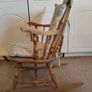 Vintage Style Wooden Rocking Chair with Removable Cushions Nursery Nursing Chair Image 5