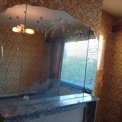 Large Vintage 1960s-Style Wall Mirror with Star Ornaments & Crystal Pendants. Dublin