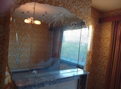 Large Vintage 1960s-Style Wall Mirror with Star Ornaments & Crystal Pendants. Dublin