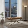 Metal frame bench with velvet seat Image 5